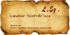 Lendler Szofrónia névjegykártya